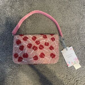 NWT Heart Lollipop Beaded Bag